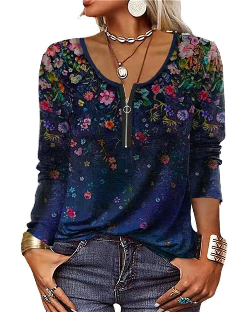 Dame Langærmet Shirt i Boho-stil Stilla