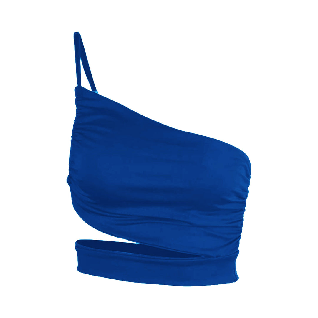 Dame asymmetrisk Crop-Top med indpakningsdetalje og justerbare stropper Stilla