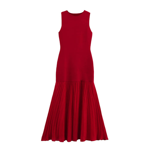 Femme Elegante Fald Maxi Kjole med struktureret Overdel Stilla