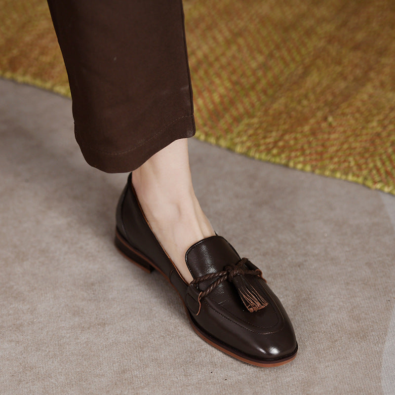 Herrer læder slip-ons med frynse detalje Stilla