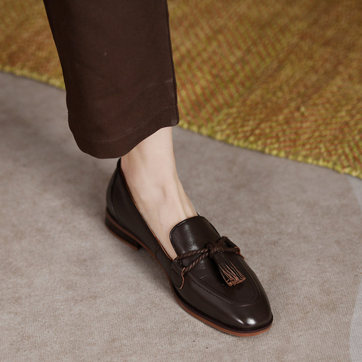 Herrer læder slip-ons med frynse detalje Stilla