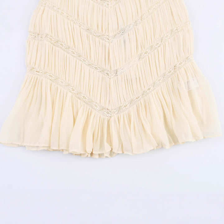 Femme Rüsch-Cami-Top med fine spidsdetaljer Stilla