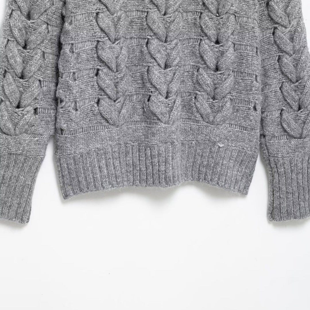 Femme Chunky Kabel Strikpullover Stilla