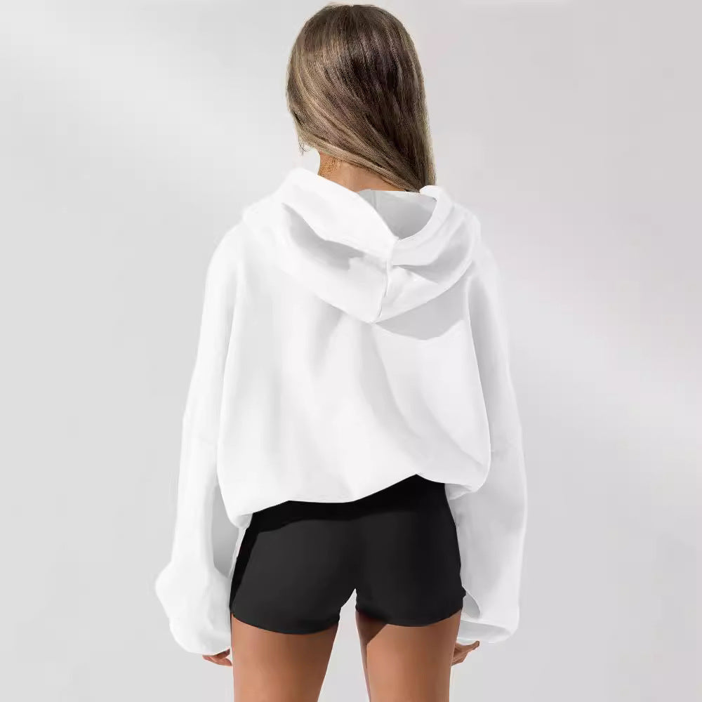 Dame afslappet oversized hættepullover med kvalitets lynlås og praktiske lommer Stilla