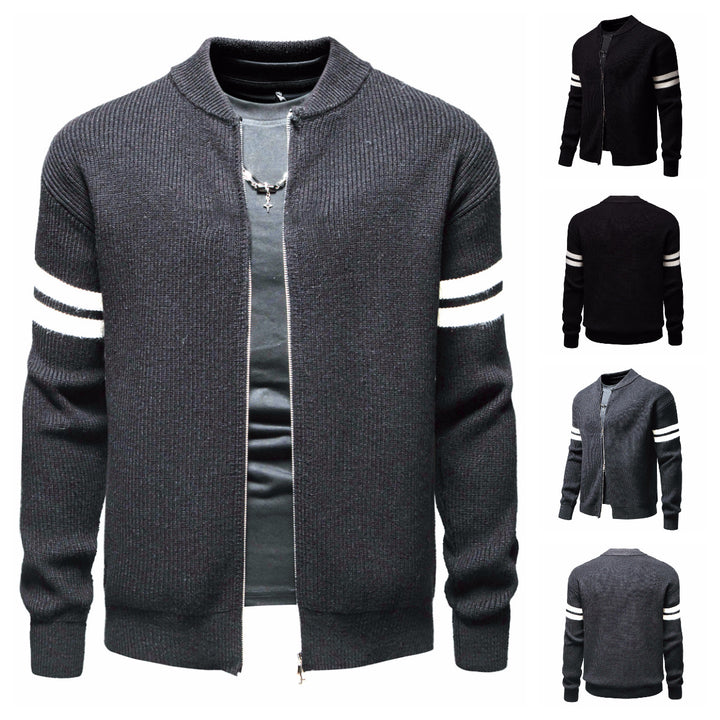 Herre Ribbetrøje Zip-Up Fritidscardigan Stilla
