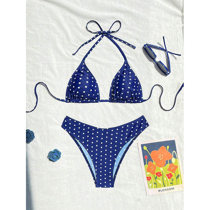 Dame triangel-bikini med smart leo-mønster Skovae