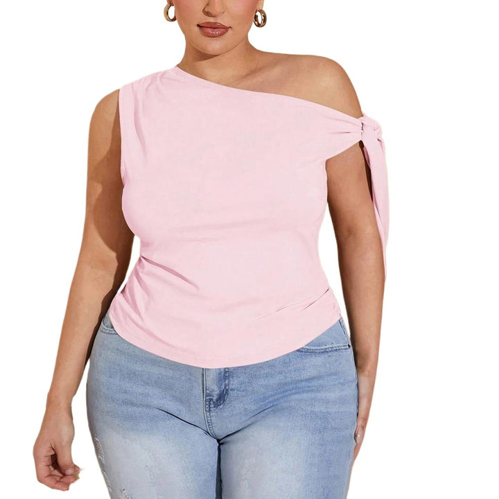 Dame asymmetrisk top med bindbart design Skovae