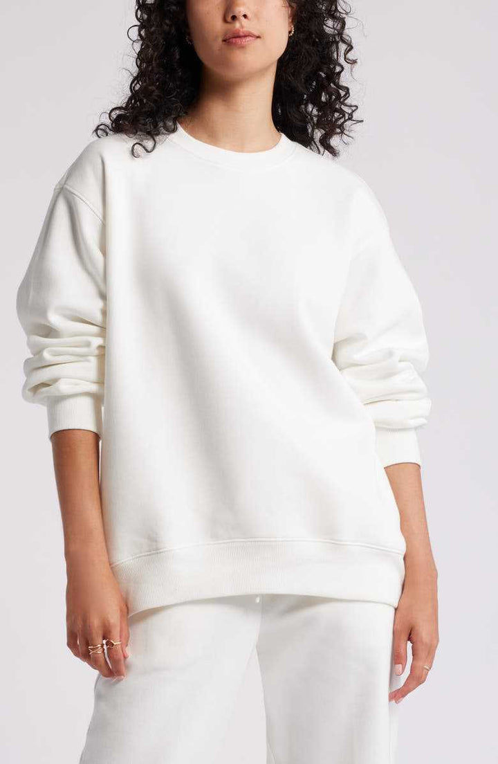Dame afslappet sweatshirt med klassisk rund halsudskæring Stilla