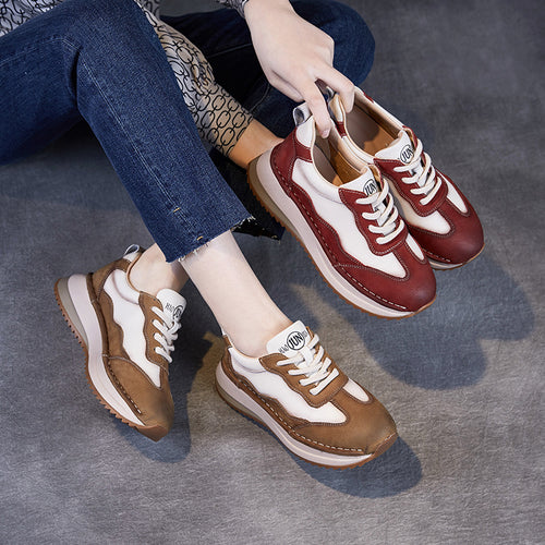 Kvinder Fritid Læder Walking Sneakers Stilla