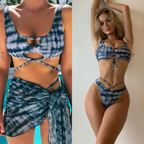 Dame bikini med raffineret cut-out og smagfuld bindesystem Skovae