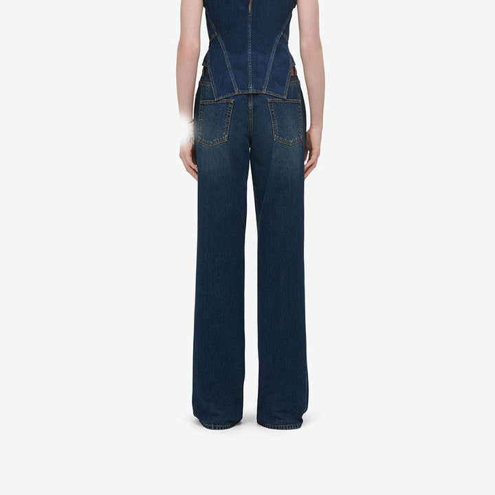 Dame Stretch-Jeans med høj talje og komfortabel indvendig linning Stilla