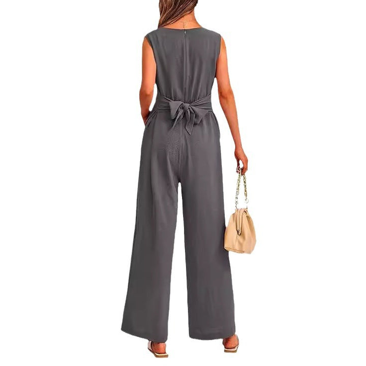 Damer Elegante Jumpsuit med V-udskæring og figursyet design Stilla