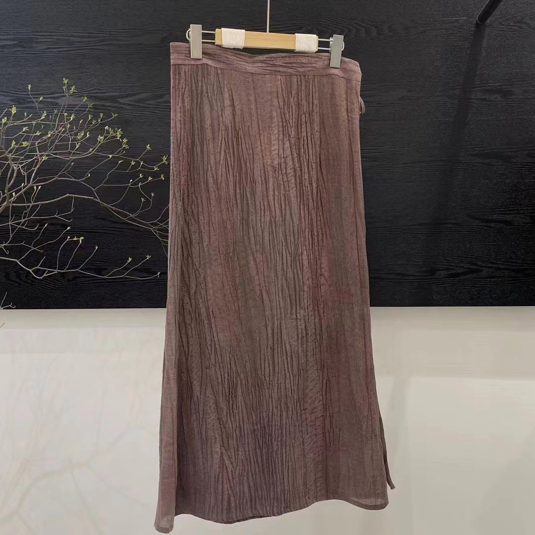 Femme Letvægts Crinkle Maxi-Nederdel Stilla