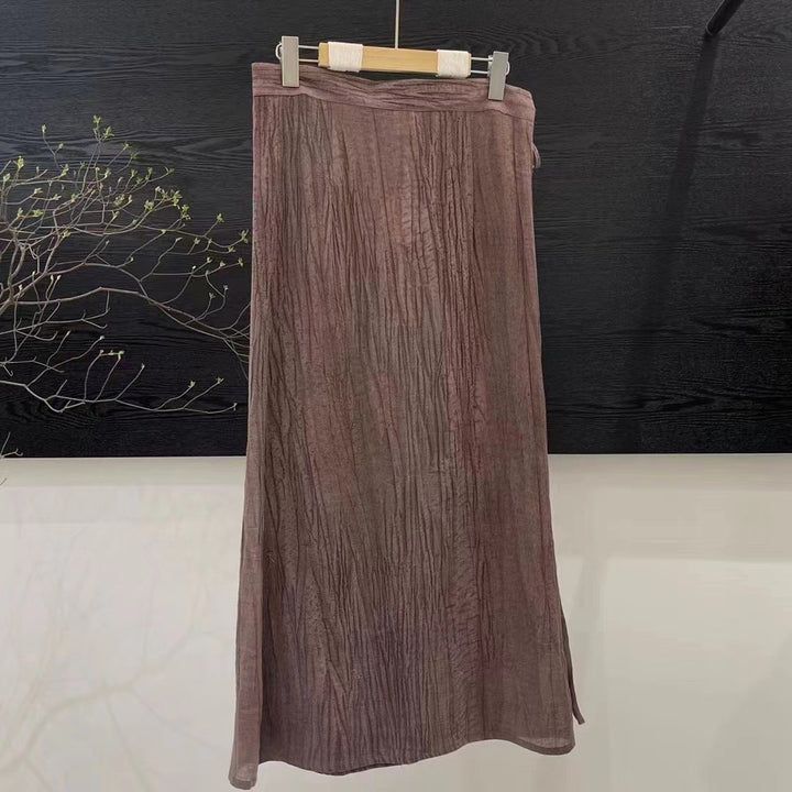 Femme Letvægts Crinkle Maxi-Nederdel Stilla