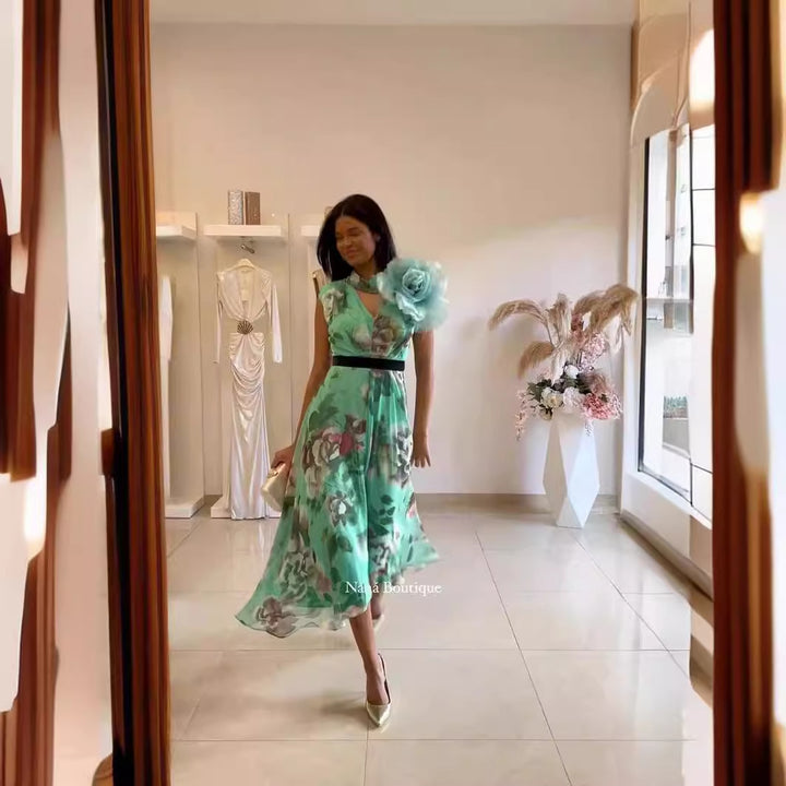 Kvinder Flydende Maxi Kjole med Blomsterdesign og Off-Shoulder Rynke Skovae