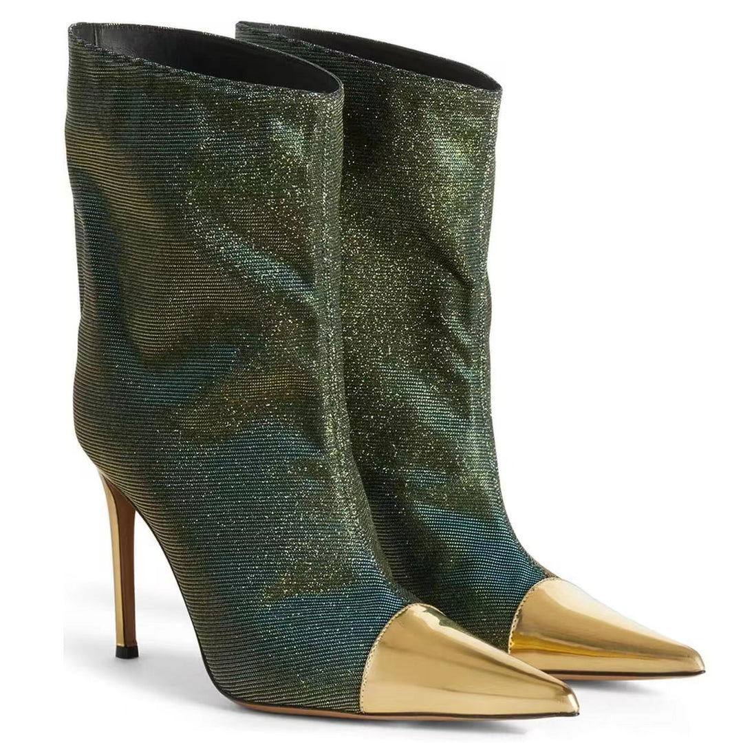 Femme Metallic Spids-Toe Støvletter Stilla