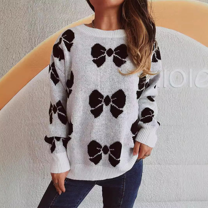 Kvinders sweater med legende sløjfe mønster Stilla
