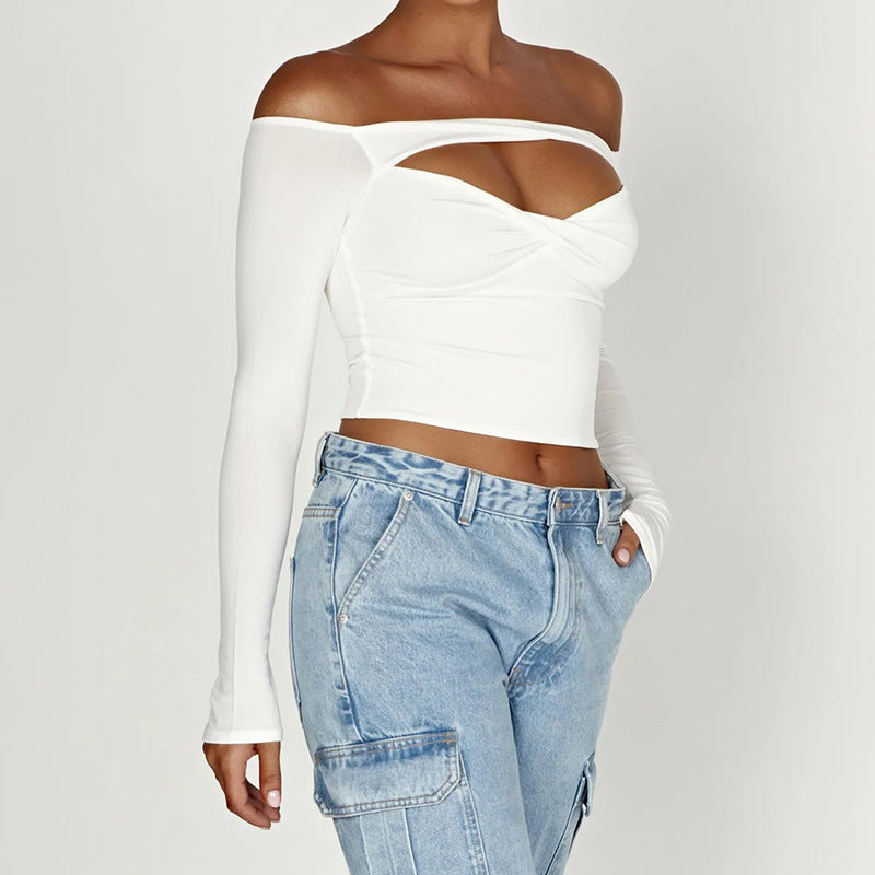 Dame Crop-Top med asymmetrisk design og tætsiddende pasform Stilla