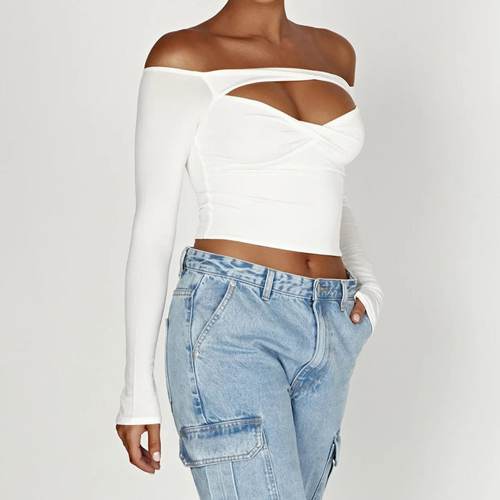 Dame Crop-Top med asymmetrisk design og tætsiddende pasform Stilla