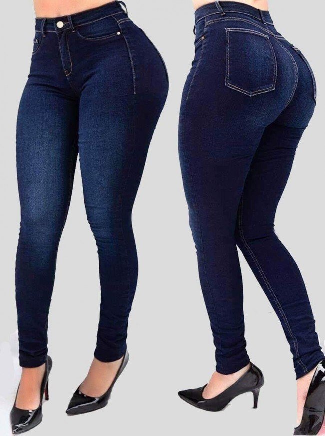 Dame Figurformende Højtaljede Jeans Stilla