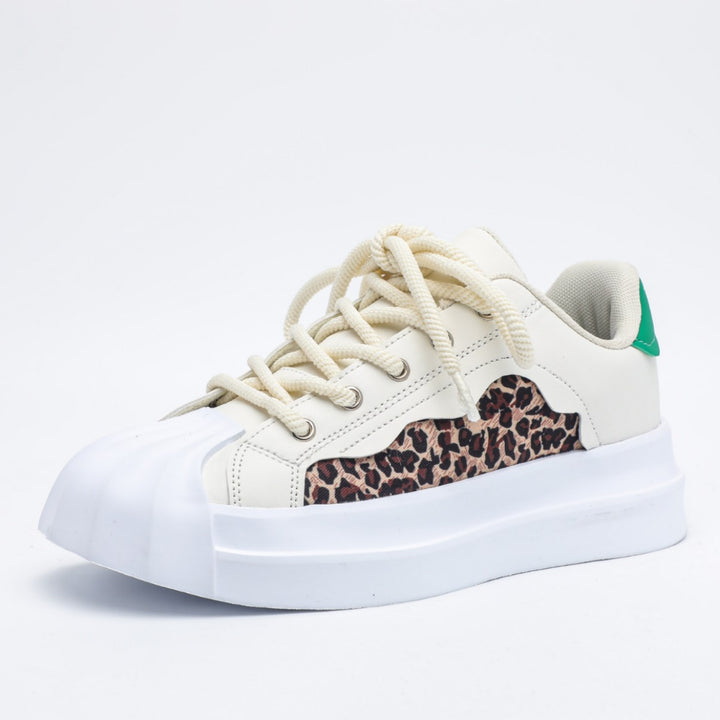 Dame mode Sneakers med leopardmønster og komfortabel sål Stilla