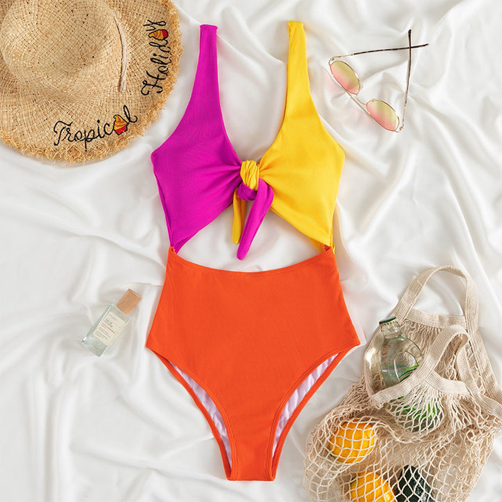 Dame One-piece badedragt med stilfuld knude design Skovae