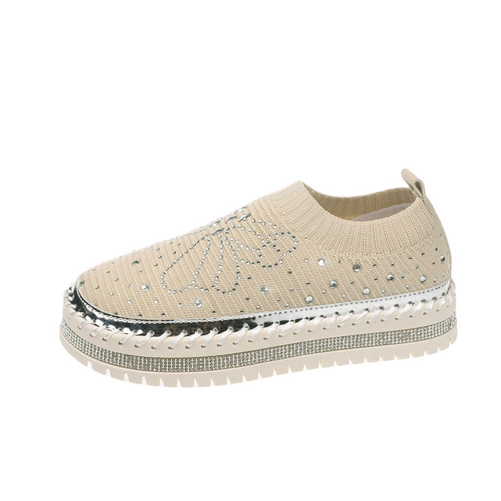Damer Glitrende Slip-Ons med behageligt og elastisk strikoverdel Stilla