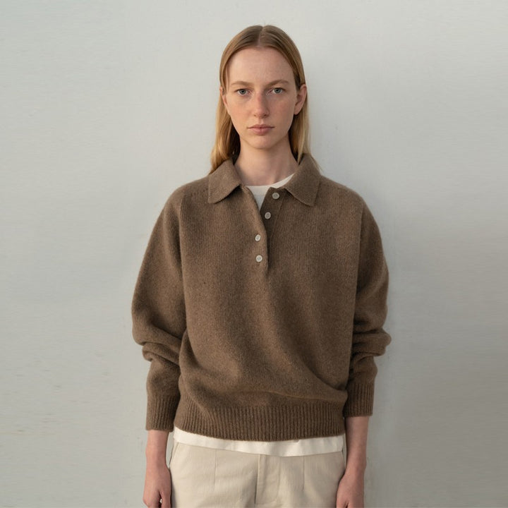 Dame Poloshirt i høj kvalitet cashmere-blanding med moderne snit Stilla