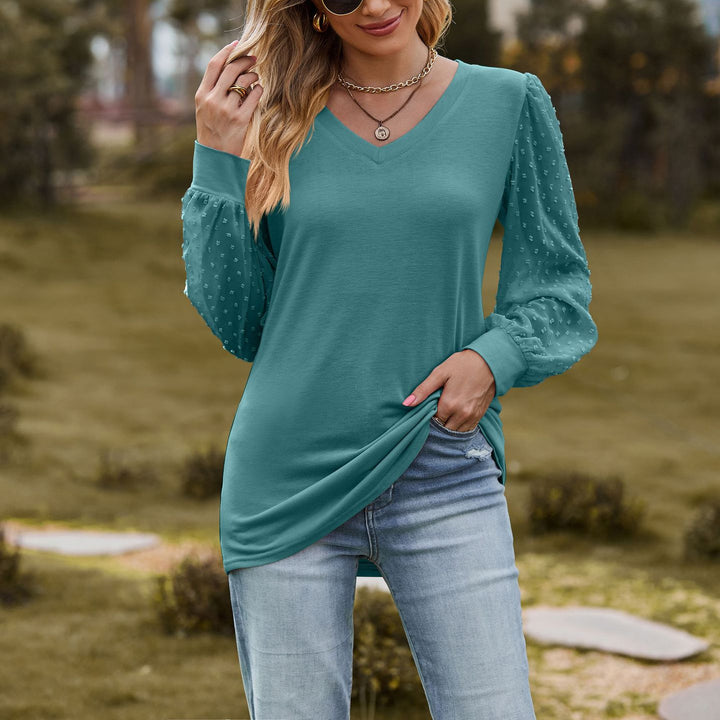 Damebluse med puffærmer og struktureret design Stilla