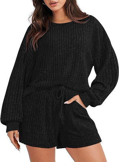 Dame Behageligt Strik-Loungewear-Sæt med løs pasform Stilla