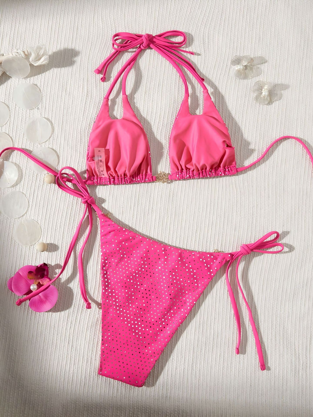 Damer Glitrende Triangel-Bikini med justerbare stropper og elegant detalje Stilla