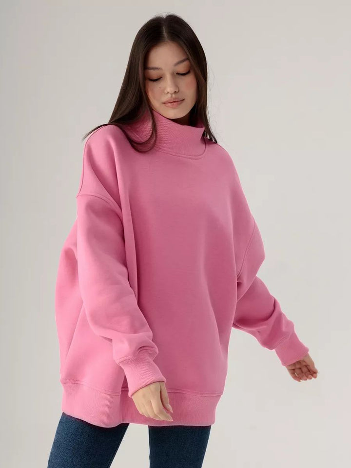 Dame Oversized Rullekrave-Trøje i hyggeligt materiale med moderne snit Stilla