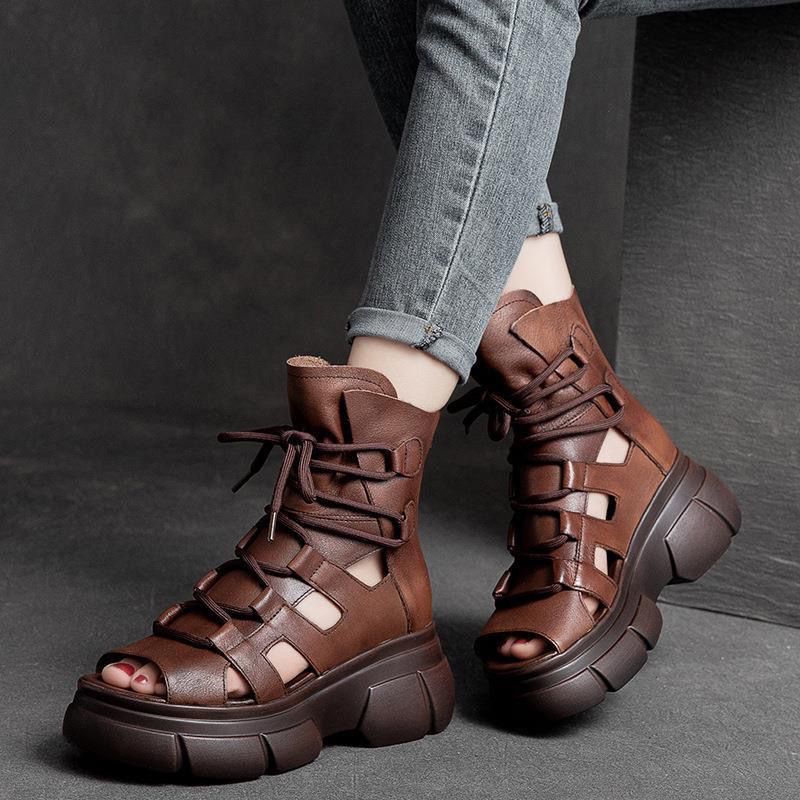Dame trendy Chunky Sandaler med åbne tæer og sporty snøredesign Stilla