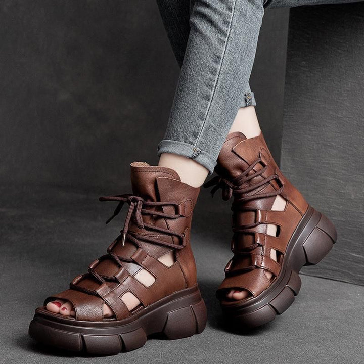 Dame trendy Chunky Sandaler med åbne tæer og sporty snøredesign Stilla