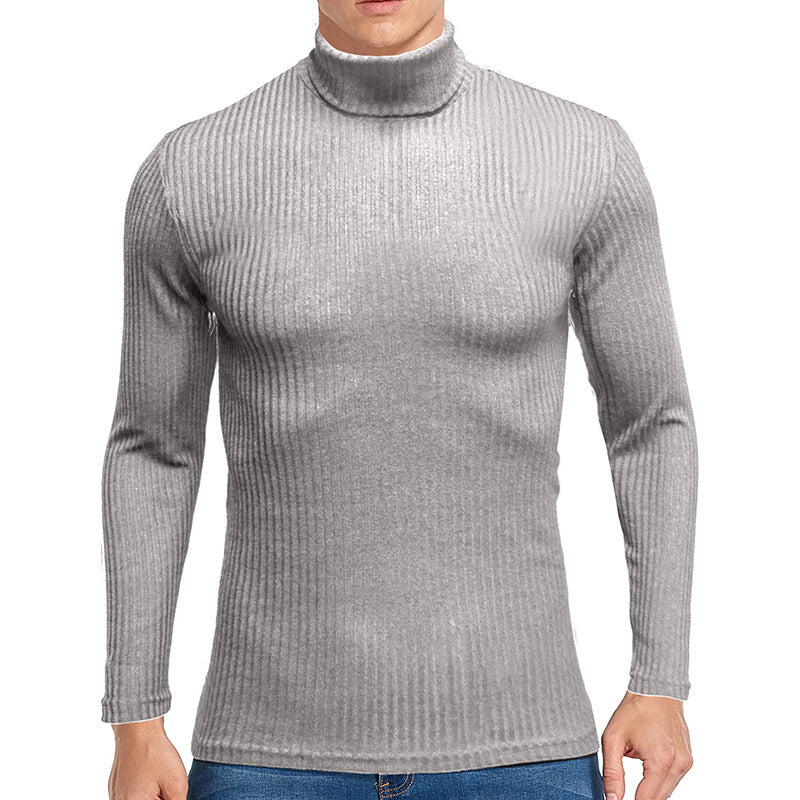 Herrer Langærmet rullekrave sweater i høj kvalitets ribstrik Stilla