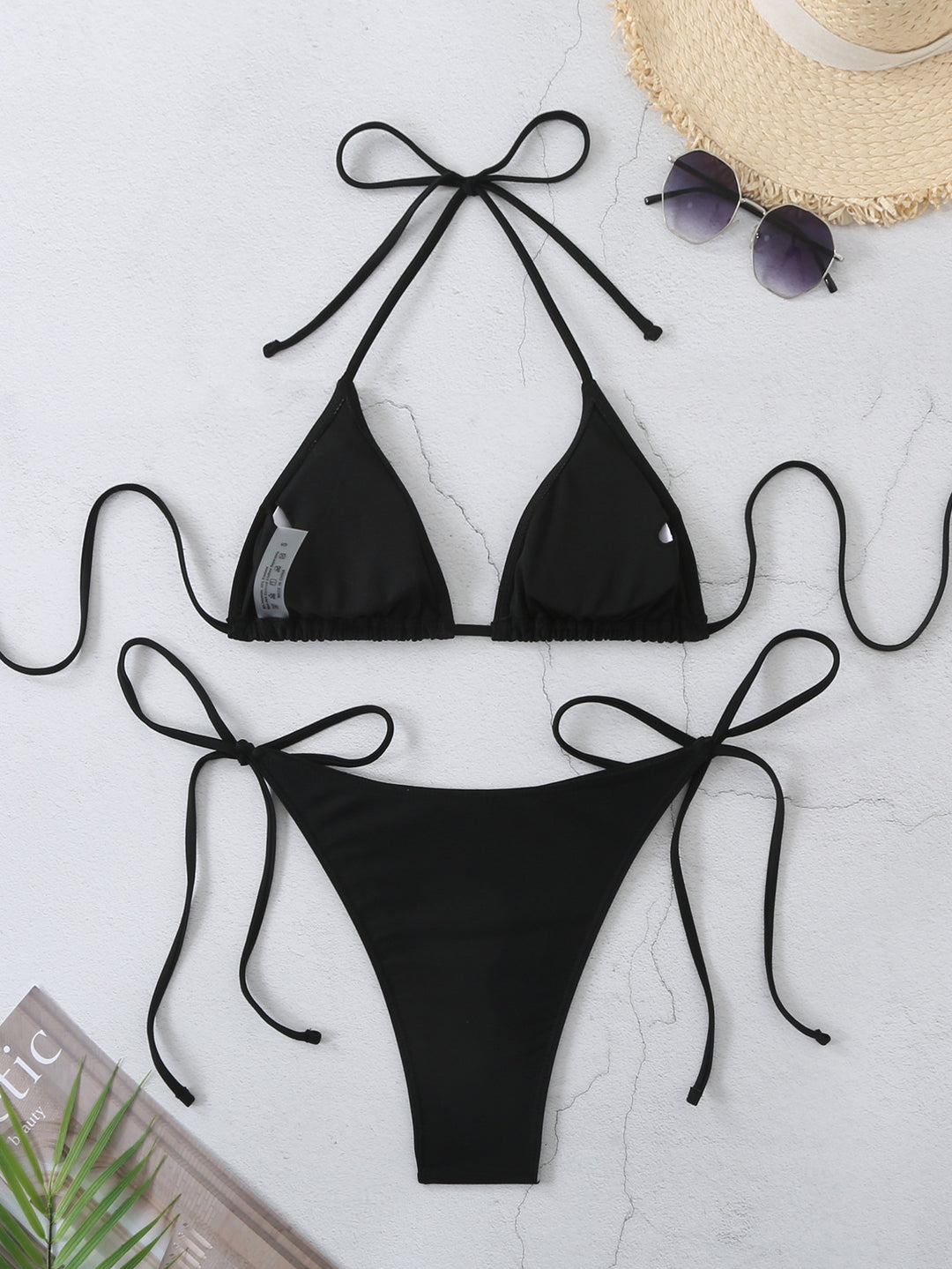 Femme Triangle Bikini Sæt med justerbare bindebånd Stilla1750243393