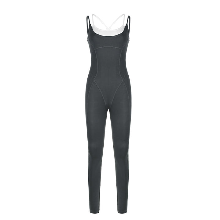 Dame jumpsuit med justerbare stropper og flared ben Skovae