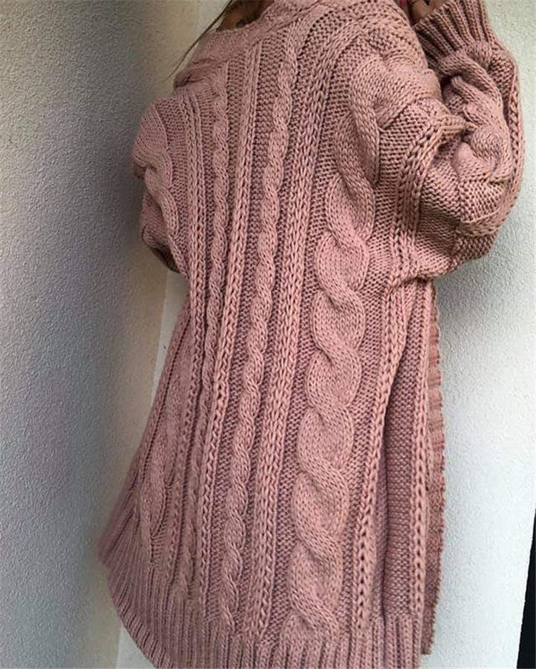 Dame Stor Oversized Strikpullover Stilla