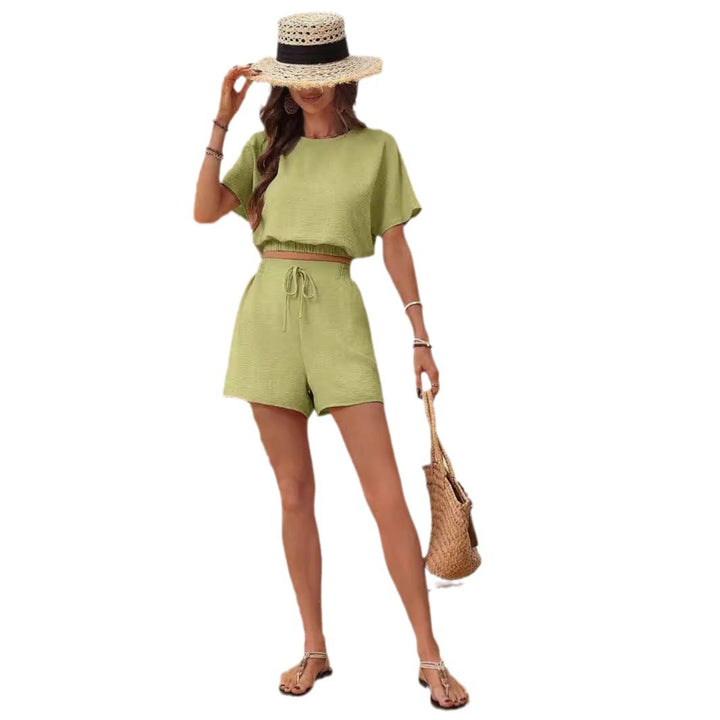 Damer afslappet sommerdragt med cropped top og justerbar talje Stilla