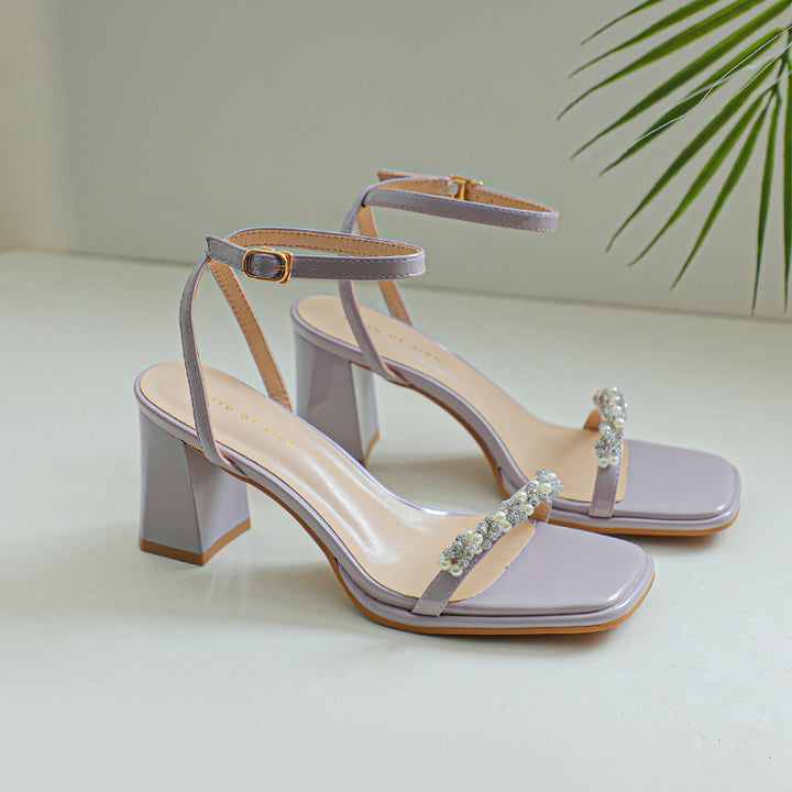 Dame Rhinestone-dekorerede Blokhæl Sandaler Stilla