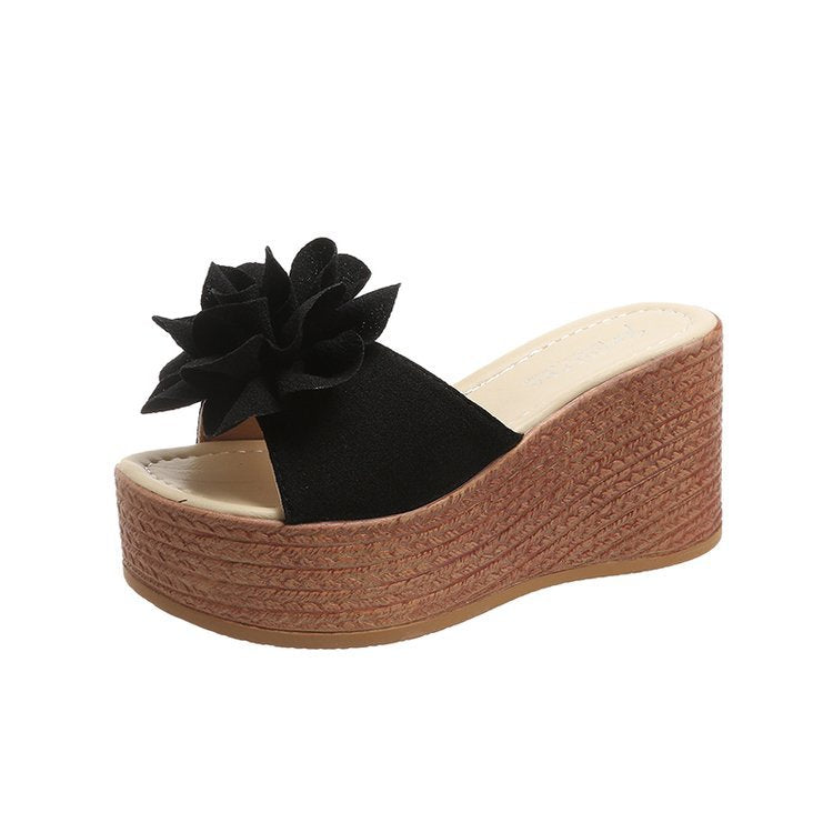 Dame Wedge-sandaler med floralt dekoration og skridsikker sål Stilla