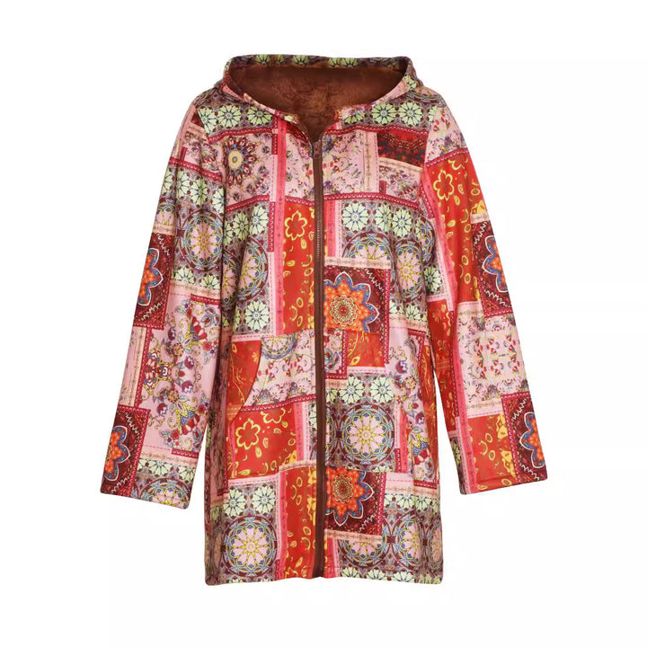 Femme Komfortabel Patchwork Hættejakke Stilla