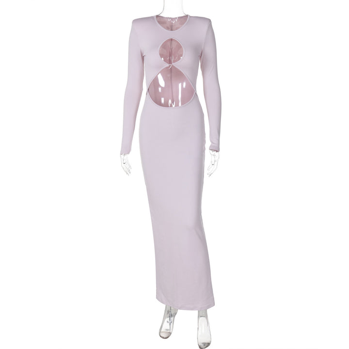 Dame Elegant Maxikjole med transparente indsatser og innovativt cut-out-design Stilla