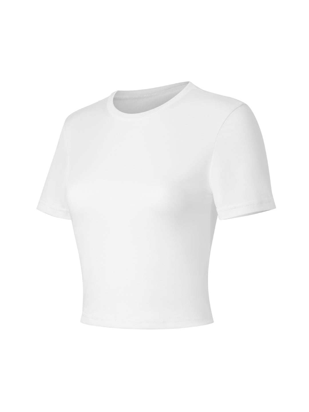 Dame Crop-T-Shirt med tætsiddende snit og moderne design Skovae
