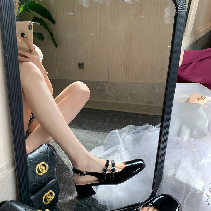 Kvinder Chunky Heel Slingback Pumps med dekorative remdetaljer Stilla