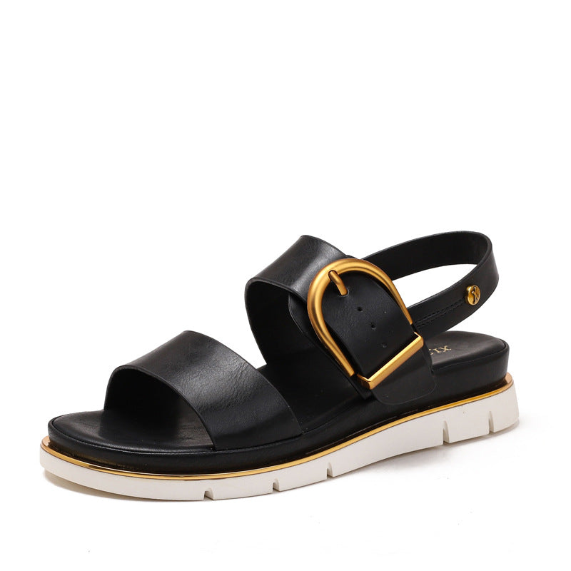 Dame sandaler med fashionable spænde lukning og ergonomisk fodseng Stilla