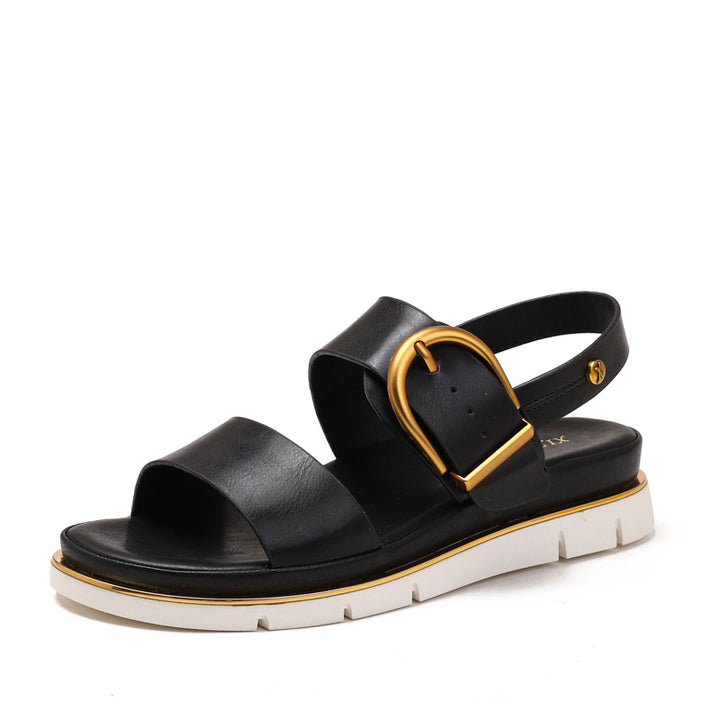 Dame sandaler med fashionable spænde lukning og ergonomisk fodseng Stilla