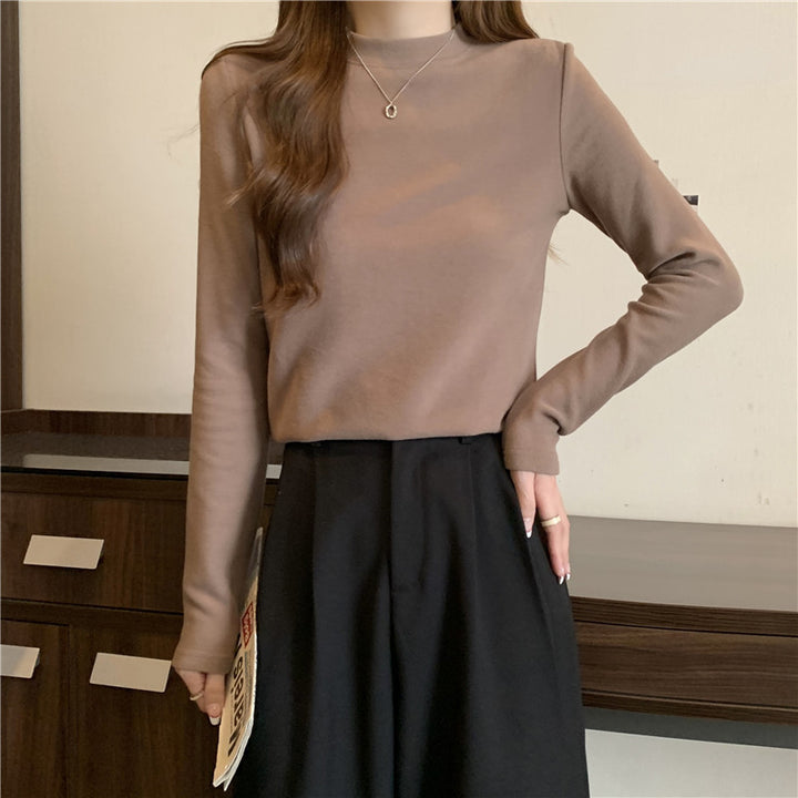 Dame Casual Mock Neck Langeærmetop Stilla
