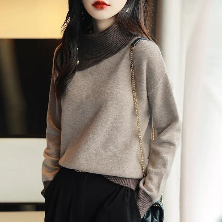 Dame sweater med moderne stå-krave Stilla