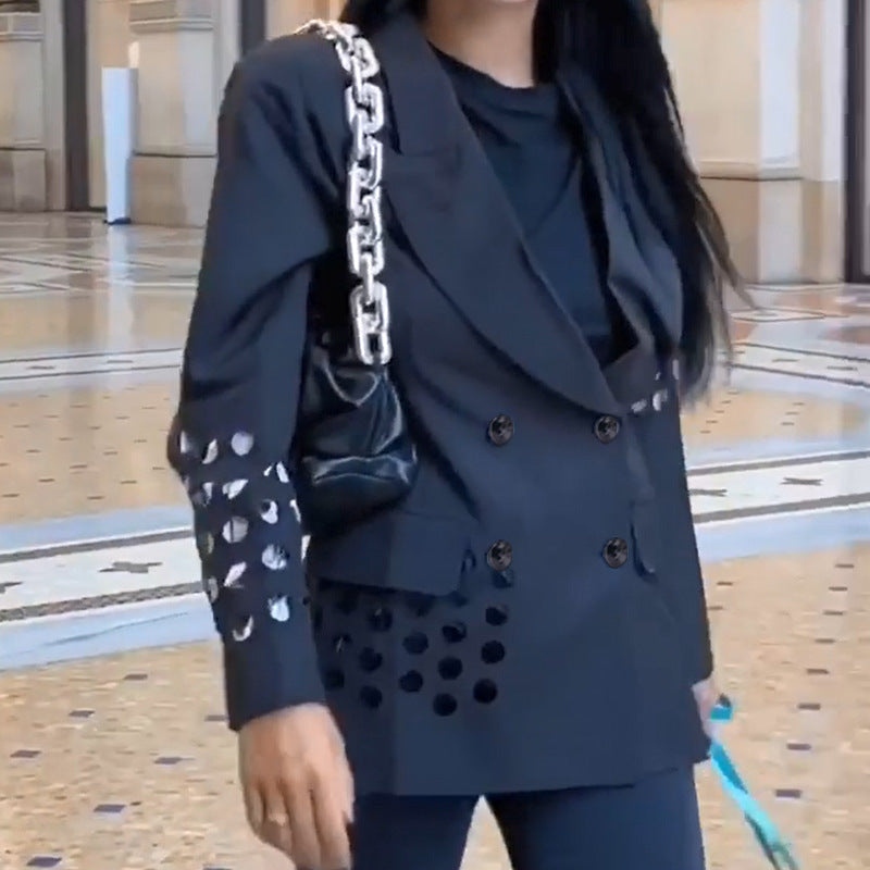 Damer Mode Oversized-blazer med cut-out-detaljer Stilla